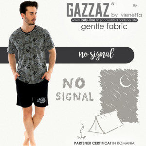 Pijamale Barbati Pantalon Scurt Gazzaz by Vienetta Model 'No Signal'