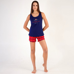 Pijamale cu Maieu Vienetta Model 'Good Things Will Come' Blue