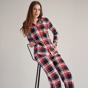 Pijamale Dama cu Nasturi din Bumbac 100% Vienetta, Model 'Sweety'
