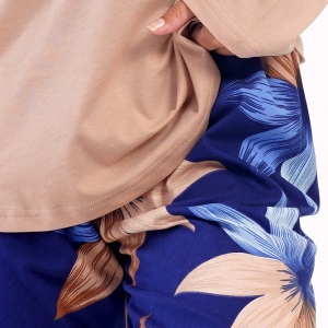 Pijamale Dama din Bumbac 100% Vienetta, Model 'Autograph'. Prezentare detaliu pantalon.