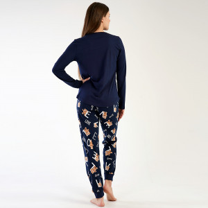 Pijamale Dama din Bumbac 100% Vienetta, Model 'Live Your Dreams'
