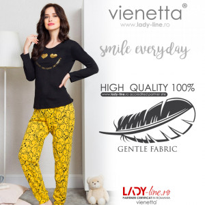 Pijamale Dama Vienetta Bumbac 100% 'Smile Everyday'