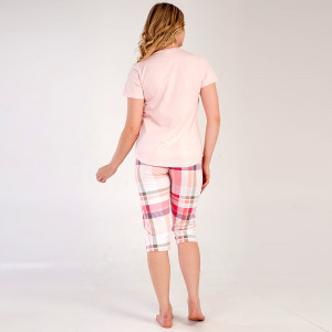Pijamale Dama Vienetta din Bumbac 100%, Model 'Enjoy the Life'