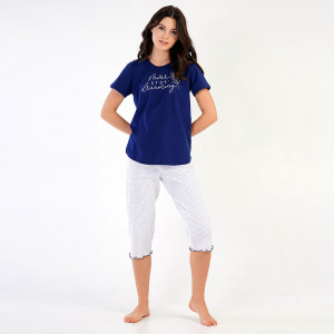 Pijamale Dama Vienetta din Bumbac 100%, Model 'Never Stop Dreaming'