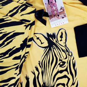 Pijamale Dama Vienetta Dream Model 'Beauty Zebra' Yellow
