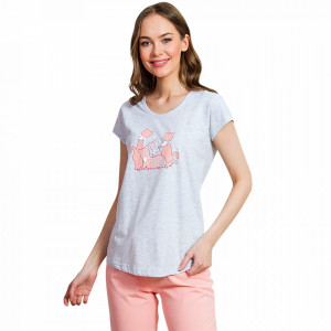 Pijamale Dama Vienetta 'Sweet Princess Cats' Pink