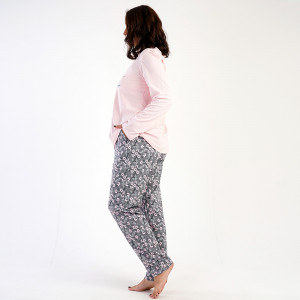 Pijamale din Bumbac 100% Marimi Mari Vienetta, Model 'Power to Change' Pink