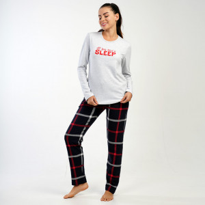 Pijamale Groase din Bumbac Interlock, Brand Vienetta, Model 'All You Need is Sleep'