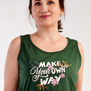 Pijamale Vara Marimi Mari Vienetta Model 'Make Your Own Way' Green