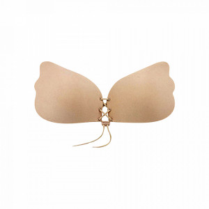 Sutien Push-Up cu Snur si Silicon Adeziv, Lalabra, Culoare Crem