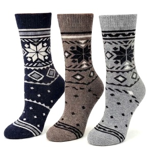 Set 3 Perechi Șosete Groase din Lână de Alpaca Alpin Frost - Stone