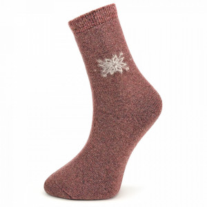 Șosete Călduroase din Lână Culoare Caramiziu Model 'Warm Winter'