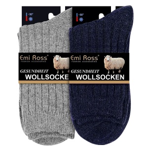 Șosete Călduroase din Mix de Lână Set 2 Perechi Model 'Minimalist Line' Blue Grey Light | Confort Maxim