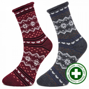 Șosete Călduroase Fara Elastic din Bambus - Set 2 Perechi Model 'Sweet & Warm' Cod 01