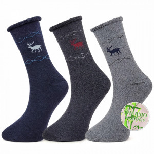 Șosete Călduroase Fara Elastic din Bambus - Set 3 Perechi 'Snow Walker' Cod 01