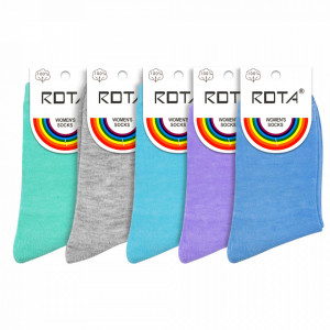 Sosete Clasice Dama Set 5 Perechi Culori Diferite Model 'Rainbow of Life''