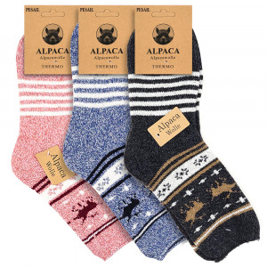 Șosete Groase Termo din Lână de Alpaka Set 3 Perechi Model 'Only Happiness' Taste