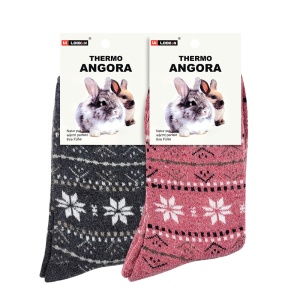 Șosete Termo cu Lână Angora Model 'Soft Mix' | Set 2 Perechi, Confort Maxim. Prezentare șosete pcu etichete.