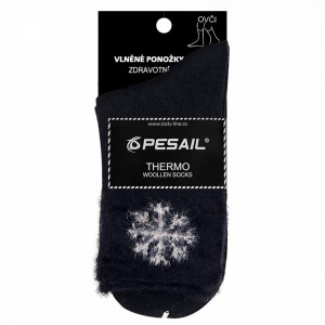 Sosete Termo din Lână Marca Pesail® Model 'Fluffy Winter' Culoare Black