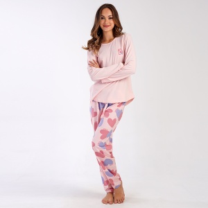 Women's 100% Cotton Vienetta Pajamas, 'Live the Dream' Pink Model | Pink and Sweet Comfort