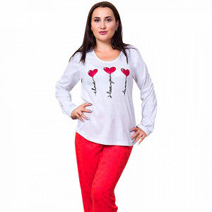 Pijamale Dama Marimi Mari Vienetta Model 'I Love You' Gray Light