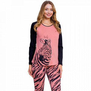 Pijamale Dama Vienetta Dream Model 'Beauty Zebra' Pink