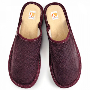 Bosaco Thick Sole Leather Slippers 'Velvet Snake' Model