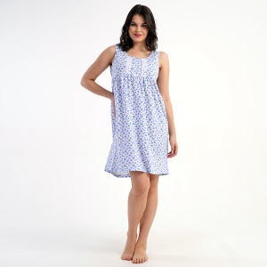 Cămașă de Noapte Mânecă Scurtă Vienetta 'Pure Happiness' Blue - Bumbac 100% și Eleganta Feminină