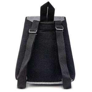 Rucsac din Postav cu Maner si Bretele Model 'Rainbow Mood' Black