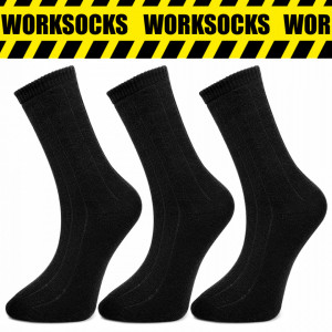 Durable Work Socks Set of 3 Pairs Model 'WorkSocks' Color Black