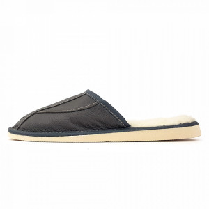 Papuci de Casa Imblaniti cu Lana de Oaie Culoare Gri Model Manhood