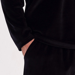 Pijama Velur pentru Bărbați Vienetta|MAN, Model 'Minimal Future' Black