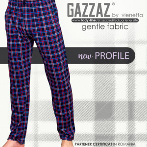 Pantaloni Pijama Barbati din Bumbac Gazzaz by Vienetta 'New Profile' Dark
