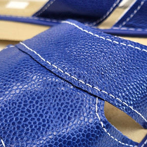 Papuci de Casa Dama Material Piele Culoare Albastru Model 'Simple Blue'