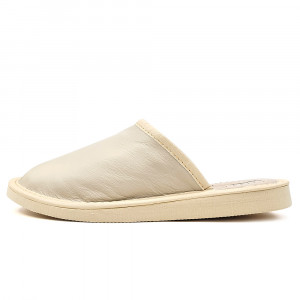 Papuci de Casa Dama Material Piele Culoare Crem, Model 'Select' Creamy