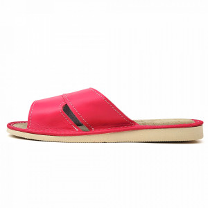 Papuci de Casa Dama Material Piele Culoare Roz Model 'Simple Pink'
