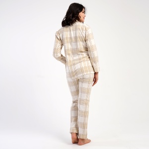 Pijama cu Nasturi din Flanel (Polar) Vienetta , Model 'Chelsy' - Prezentare pijama din spate.