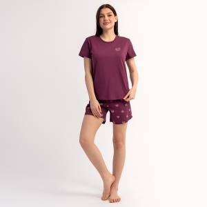 Pijama Damă din Bumbac 100% Vienetta, Model 'Be Mine'