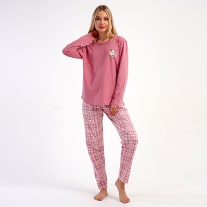 Pijama Damă din Bumbac Interlock 100% Vienetta, Model 'Sweety' | Confort și Rezistență