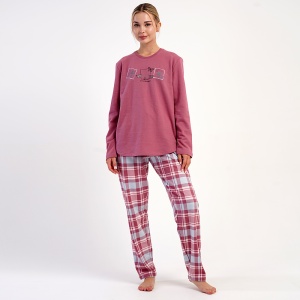 Pijama Damă din Bumbac Vătuit 100% Vienetta, Model 'Live in the Moment' | Căldură și Răsfăț