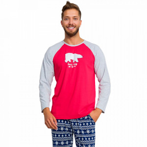 Pijamale Barbati cu Ornamente de Iarna Gazzaz by Vienetta 'Bear Hug'