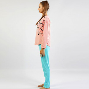 Pijamale Confortabile din Bumbac, Pijamale Vienetta, Model 'Hello Happiness' 🐏