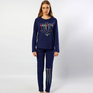 Pijamale Confortabile din Bumbac, Pijamale Vienetta, Model 'Queen of Manhattan' 👑