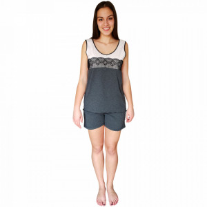 Pijamale Dama Bumbac 100%, Brand Charachter, 'Love Inspiration' Gray