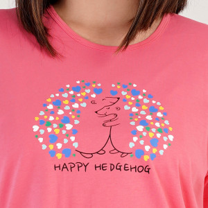 Pijamale Dama Marimi Mari Vienetta Model 'Happy Hedgehog' Pink 🦔
