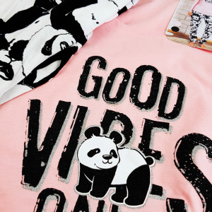 Pijamale Dama Vienetta Bumbac 100% 'Good Vibes Only'