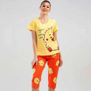Pijamale Dama Vienetta din Bumbac 100%, Model 'Love U so Ducking Much'