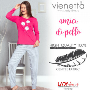 Pijamale Dama Vienetta Model 'Amici di Pello'