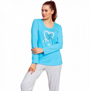 Pijamale Dama Vienetta Model 'Good Morning, Beautiful!' Blue