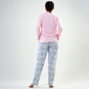 Pijamale Vienetta din Bumbac Marimi Mari Model 'Be Happy'